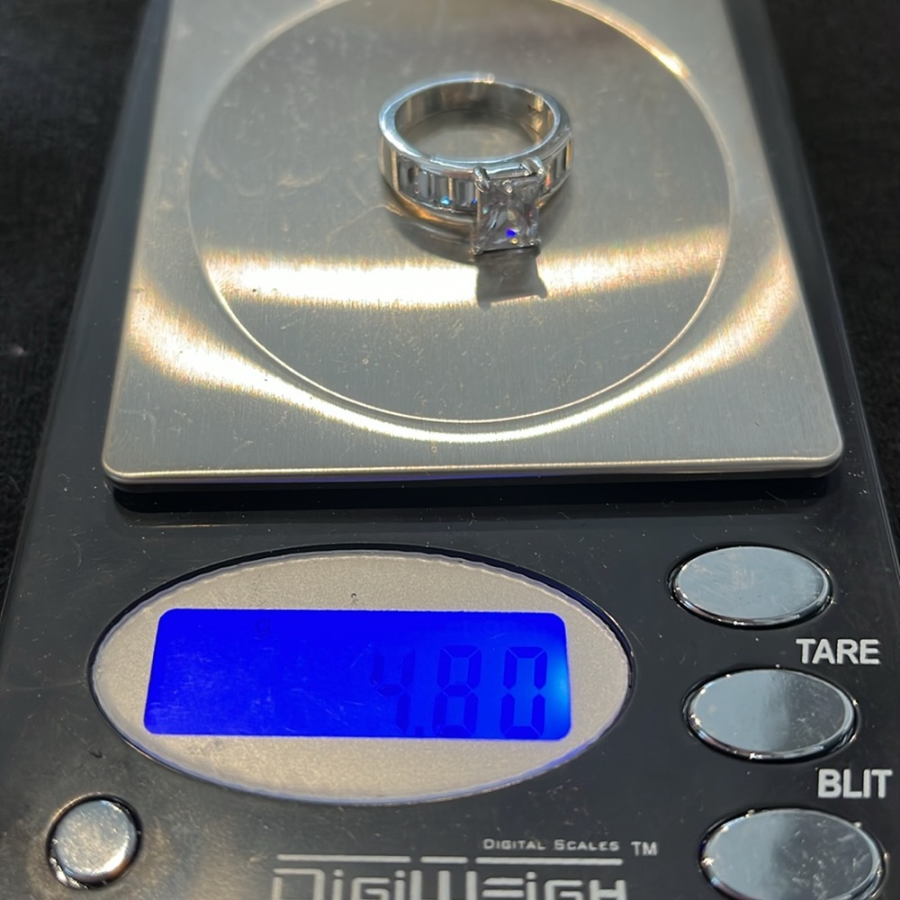 Sterling Square Cut CZ Ring-6 - Picture 10 of 11
